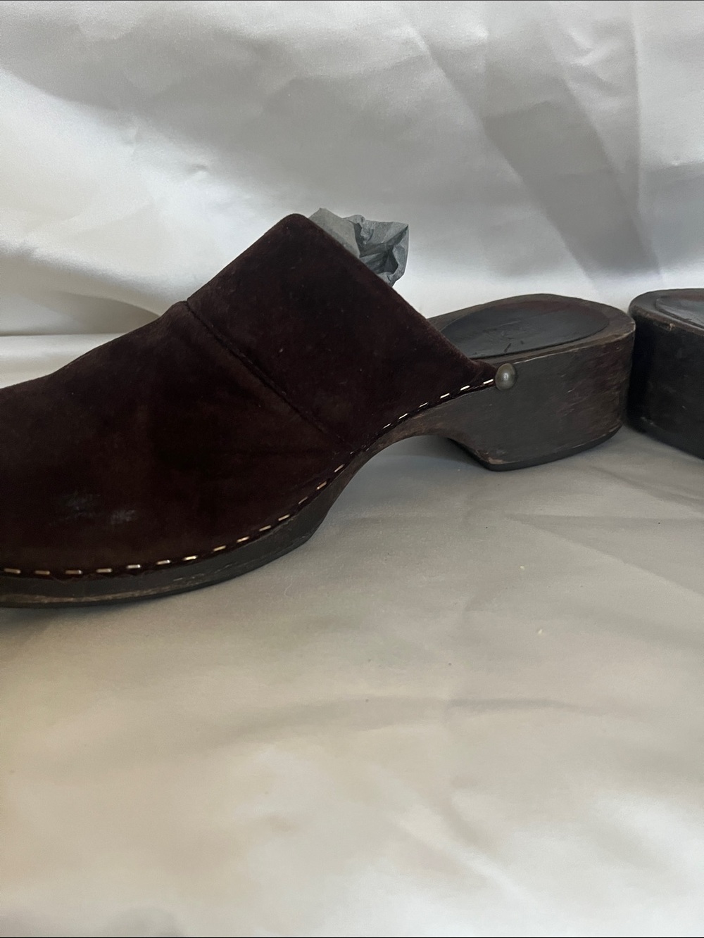 Chanel Brown Suede Clogs Size 38 - Picture 10 of 14